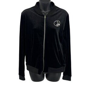 Disney Tim Burtons Nightmare Before Christmas Black Velour Jacket Medium M New